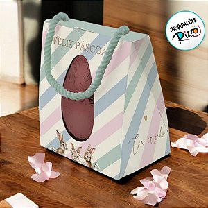 Sacola Com Alça Para Ovo 250g - Doce Páscoa - 20x18x15cm - 6 unidades - Cromus - Rizzo