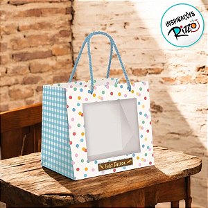 Sacola Premium Para Caixa Meio Ovo Com Visor - Jump - 22x20x14cm - 1 unidade - Cromus - Rizzo