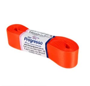 Fita de Cetim Progresso 22mm nº5 - 10m Cor 278 Laranja Cítrico - 01 unidade