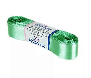 Fita de Cetim Progresso 22mm nº5 - 10m Cor 232 Verde Menta - 01 unidade