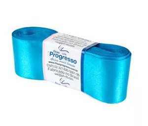 Fita de Cetim Progresso 38mm nº9 - 10m Cor 213 Azul Turquesa - 01 unidade