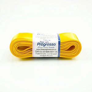 Fita de Cetim Progresso 50mm nº12 - 10m Cor 038 Amarelo Ouro - 01 unidade