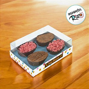 Caixa Degustação Para 4 Mini Ovos De 50g - Jump - 15,8x10,6x6cm - 6 unidades - Cromus - Rizzo