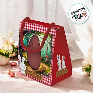Sacola Com Visor Para Ovo De 250g - Doce Páscoa - 20x18x15cm - 6 unidades - Cromus - Rizzo