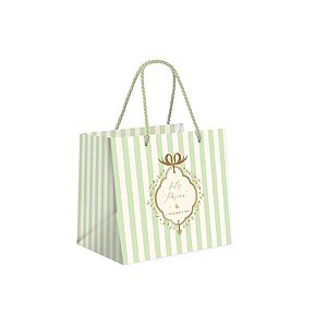 Sacola Premium Para Caixa Meio Ovo - Quinn Verde - 22x20x14cm - 1 unidade - Cromus - Rizzo