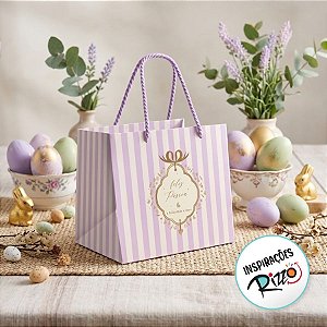 Sacola Premium Para Caixa Meio Ovo - Quinn Lilas - 22x20x14cm - 1 unidade - Cromus - Rizzo