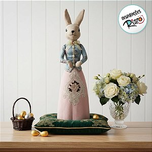 Coelho de Páscoa com Roupa Bordada - Linha Realeza Premium - 70cm - 1 unidade - Rizzo