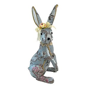 Coelho de Páscoa com Estampa Bordada - Linha Realeza Premium - 55cm - 1 unidade - Rizzo