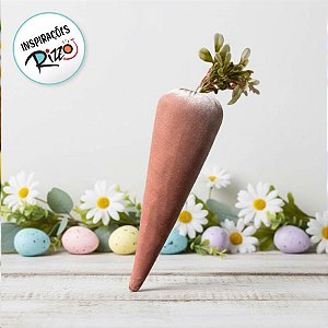 Enfeite Decorativo de Páscoa - Cenoura Rosa Claro e Verde - 30cm - 1 unidade - Rizzo