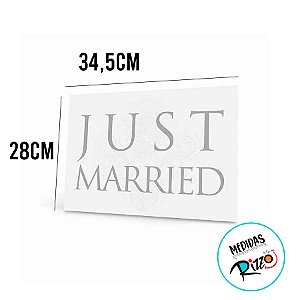 Placa Just Maried - Dourada - 28x34,5cm - 1 unidade - Cromus - Rizzo