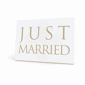 Placa Just Married - 01 unidade - Cromus Casamento Classico - Rizzo Festas