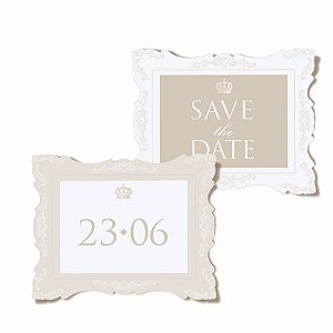 Placa Save the Date - 01 unidade (par) - Cromus Casamento Classico - Rizzo Festas