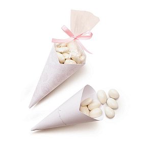 Cone para Amendoas P (23900028) - 24 unidades - Cromus Casamento Romantico - Rizzo Festas
