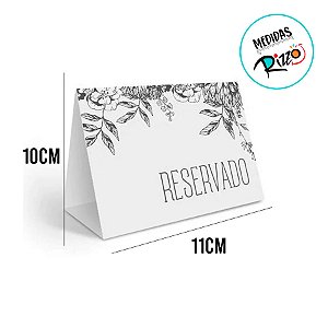 Plaquinha Reservado - 10x11cm - 6 unidades - Cromus - Rizzo