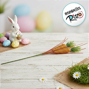 Pick Decorativo de Páscoa - Cenoura Verde e laranja - 66cm - 1 unidade - Rizzo