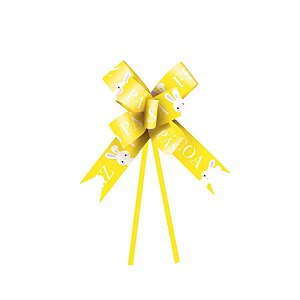 Laço Fácil - Feliz Páscoa Amarelo - 10 unidades - Cromus - Rizzo