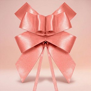 Laço Fácil de Fita de Cetim - Rosa Vermelho - 22mm - 5 unidades - Progresso - Rizzo