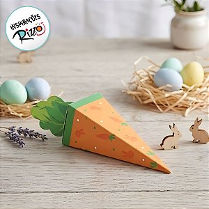 Caixa Cone Cenoura De Páscoa - Jump - M 6,5x6,5x26,5cm - 10 unidades - Cromus - Rizzo