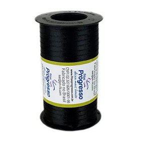 Fita de Cetim Carretel Progresso 4mm nº00 - 100m Cor 219 Preto - 01 unidade - Rizzo Embalagens