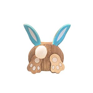 Enfeite Decorativo De Páscoa - Coelho Orelha Azul - 12,5cm - 1 unidade - Cromus - Rizzo