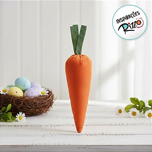 Enfeite Decorativo de Páscoa - Cenoura Laranja Lisa - 13cm - 1 unidade - Cromus - Rizzo