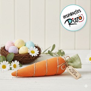 Enfeite Decorativo de Páscoa - Cenoura Laranja Lisa - 24cm - 1 unidade - Cromus - Rizzo