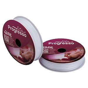 Fita Voal com Cetim Progresso 7mm nº1 - 10m Cor 201 Branco - 01 unidade