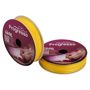 Fita Voal com Cetim Progresso 7mm nº1 - 10m Cor 763 Amarelo Gema - 01 unidade