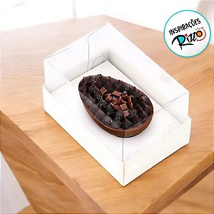 Caixa Para Meio Ovo De 50g Páscoa Horizonte - Branco - 8x5,5x5cm - 6 unidades - Cromus - Rizzo