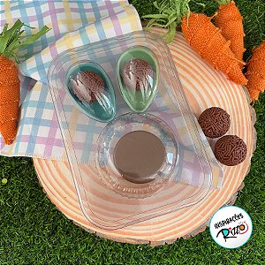 Blister Bandeja 2 Ovos 50g e 1 Bolinho - Cristal - 5 unidades - Rizzo