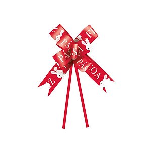Laço Fácil - Feliz Páscoa Vermelho -  unidades - Rizzo