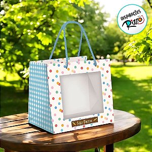 Sacola Premium Para Caixa Meio Ovo Com Visor - Jump - 30x26x14cm - 1 unidade - Cromus - Rizzo