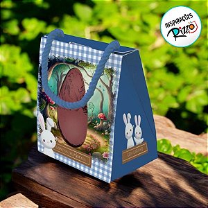 Sacola Com Visor Para Ovo De 250g - Contos De Páscoa Azul - 20x18x15cm - 6 unidades - Cromus - Rizzo