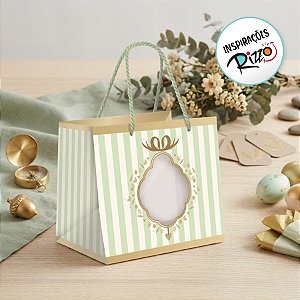 Sacola Premium Com Visor Para Caixa Meio Ovo - Quinn Verde - 22x20x14cm - 1 unidade - Cromus - Rizzo