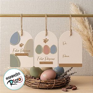 Tags de Páscoa - Tonal - 5x8cm - 12 unidades - Cromus - Rizzo