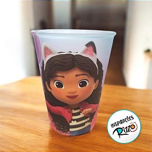 Copo Plástico Casa Mágica Da Gabby - Rosa e Azul - 320ml - 1 unidade - Plasútil - Rizzo