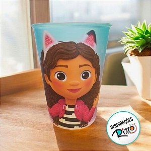 Copo Plástico Casa Mágica Da Gabby - Azul e Roxo - 320ml - 1 unidade - Plasútil - Rizzo