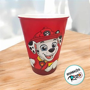 Copo Plástico Patrulha Canina - Vermelho - 270ml - 1 unidade - Plasútil - Rizzo