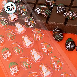 Blister Decorado com Transfer para Chocolate - Páscoa Ovinho 28 cavidades - BLP0195 01 - 1 unidade - Stalden - Rizzo