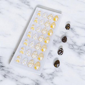 Blister Decorado com Transfer para Chocolate - Páscoa Ovinho 28 cavidades - BLP0033 - 1 unidade - Stalden - Rizzo