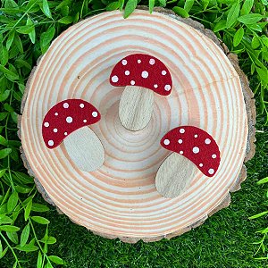 Prendedor Decorativo - Cogumelo Vermelho - 7,5cm - 3 unidades - Cromus - Rizzo