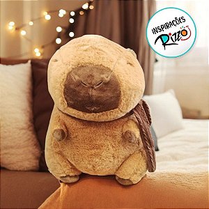 Capivara De Pelúcia Marrom Com Cachecol - 30cm - 1 unidade - Rizzo - Rizzo