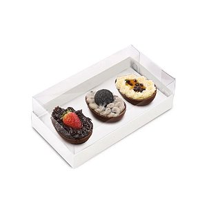 Caixa para 3 Meio Ovos De 50g - Branco - 15,5x8cm - 6 unidades - Cromus - Rizzo