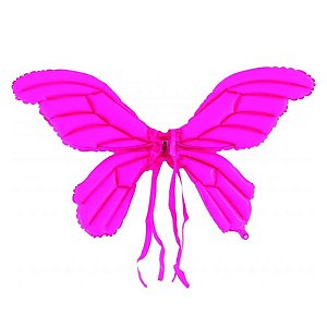 Balão de Festa Metalizado 36" 91cm - Asa De Borboleta - Pink - 1 unidade - Rizzo
