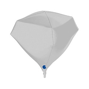 Balão de Festa Metalizado 18" 45cm - Diamante Branco Satin - 1 unidade - Rizzo