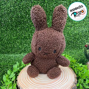 Coelho de Pelúcia Marrom Boca Fechada - 29cm - 1 unidade - Rizzo