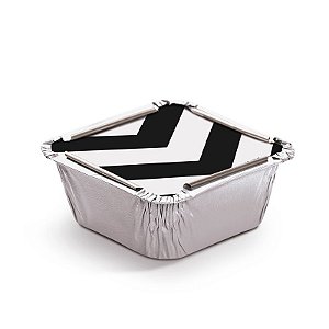 Marmitinha Missoni Preto P 5,5x5,5x3cm - 12 unidades - Cromus - Rizzo Embalagens