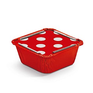 Marmitinha Poá Vermelho P 5,5x5,5x3cm - 12 unidades - Cromus - Rizzo Embalagens