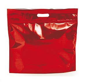 Sacola Metalizada com Zip P 32x40x5cm Vermelho - 01 unidade - Cromus - Rizzo Embalagens