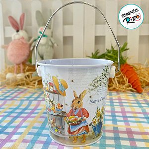 Balde de Metal de Páscoa - Mamãe Coelho - 10,5cm - 1 unidade - Rizzo